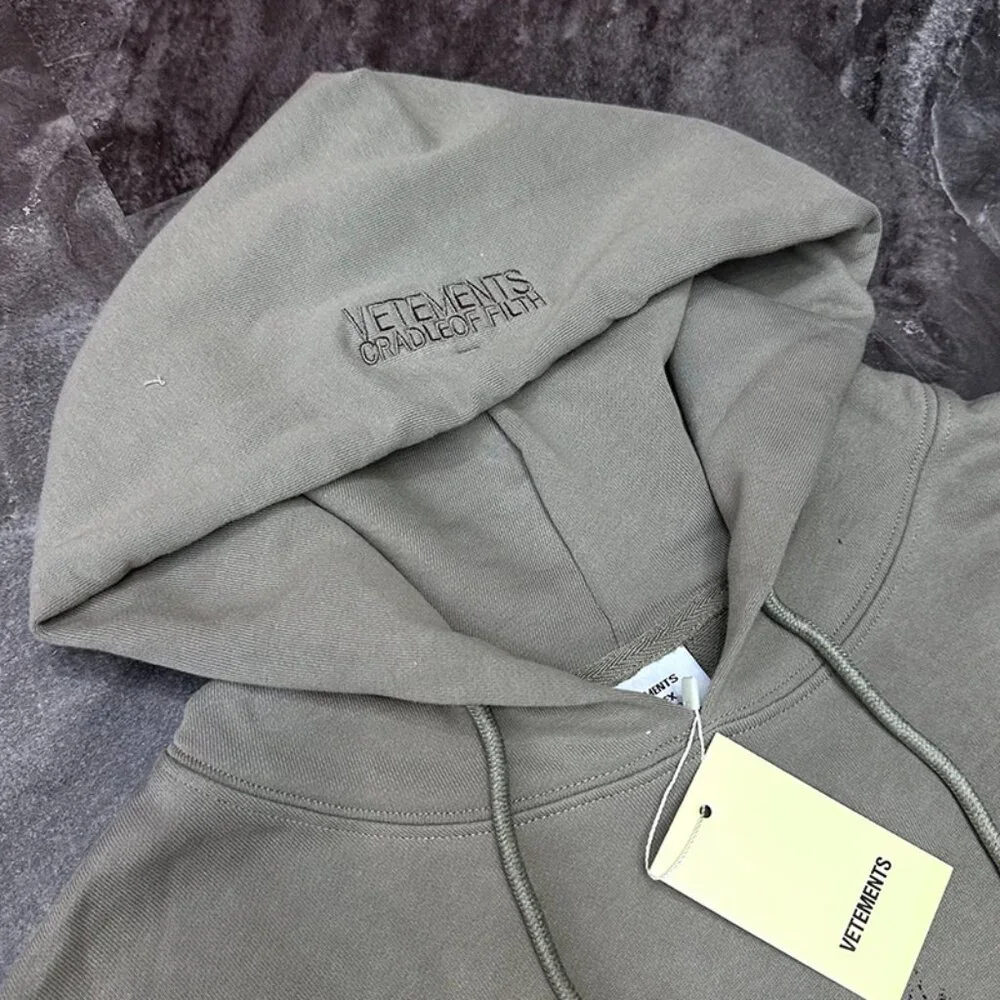 Grey Printed Hoodie By Vetements - Picture 4 of 10
